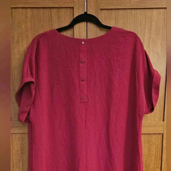 A New Day Hi-Low V-neck Short Cuff Sleeves Shift Dress Plus Size (XXL) - Picture 3 of 5